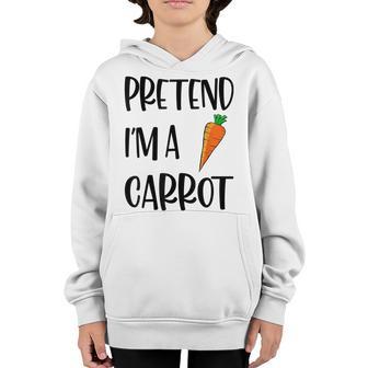Lazy Halloween Costume Funny Pretend Im A Carrot Youth Hoodie - Thegiftio UK