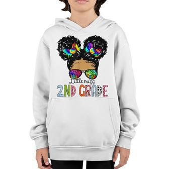Little Miss 2Nd Grade Back To School Cute Melanin Black Girl Youth Hoodie - Thegiftio UK