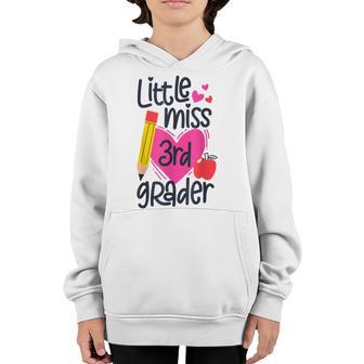 Little Miss 3Rd Grader First Day Of Third Grade Girls Youth Hoodie - Thegiftio UK