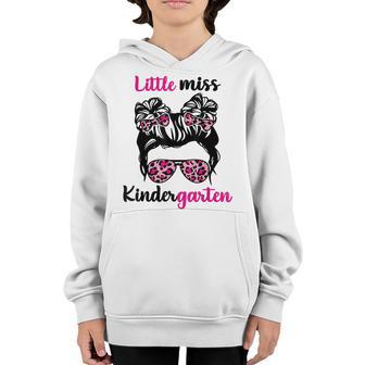 Little Miss Kindergarten Kid Life Leopard Back To School Youth Hoodie - Thegiftio UK