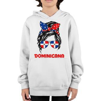 Messy Bun Hair Dominicana Dominican Girl Dominicana Republic Youth Hoodie - Thegiftio UK