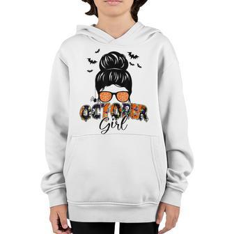 October Girl Halloween Thanksgiving Fall Birthday October V2 Youth Hoodie - Thegiftio UK