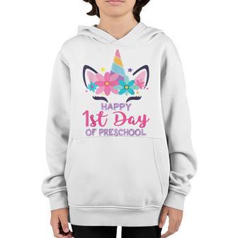 Preschool Unicorn First Day Of School Back To Outfit Youth Hoodie - Thegiftio UK