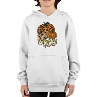 Pumpkins Thick Thights And Spooky Vibes Halloween Youth Hoodie - Seseable