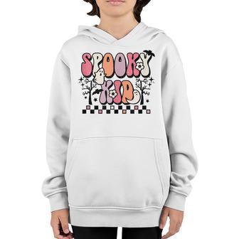 Retro Spooky Kid Floral Boho Ghost Kid Halloween Costume Youth Hoodie - Thegiftio UK