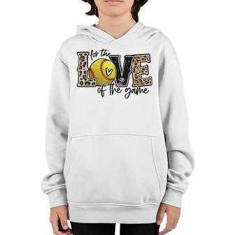 Softball Mom For The Love Of The Game Softball Youth Hoodie - Thegiftio UK