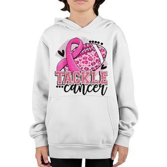 Tackle Football Pink Ribbon Breast Cancer Awareness Boys Kid V4 Youth Hoodie - Thegiftio UK