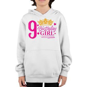 This Princess Is 9 Year Old 9Th Happy Birthday To Me Girl Youth Hoodie - Thegiftio UK