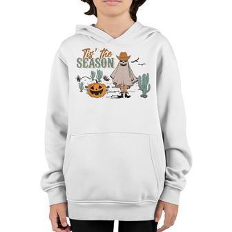 Tis The Season Cowboy Ghost Retro Desert Halloween Costume Youth Hoodie - Thegiftio UK
