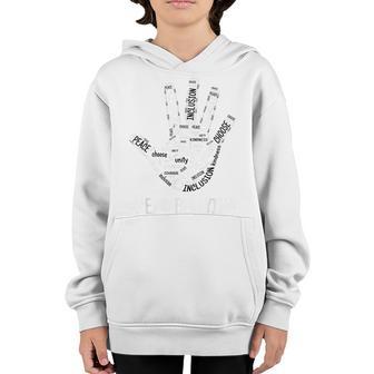 Unity Day Orange Kids 2022 Anti Bullying Love Sign Language Youth Hoodie - Thegiftio UK