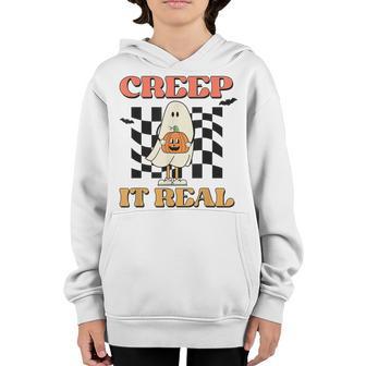 Vintage Retro Cute Creep It Real Halloween Youth Hoodie - Thegiftio UK