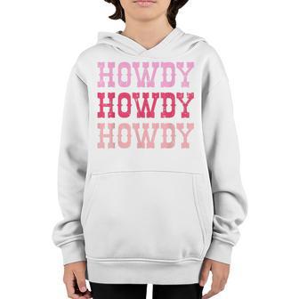 Vintage White Howdy Rodeo Western Country Southern Cowgirl V2 Youth Hoodie - Thegiftio UK
