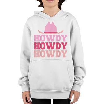 Vintage White Howdy Rodeo Western Country Southern Cowgirl Youth Hoodie - Thegiftio UK