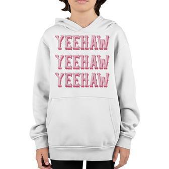 Vintage White Yeehaw Rodeo Western Country Southern Cowgirl Youth Hoodie - Thegiftio UK