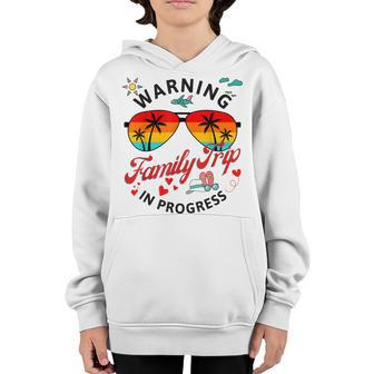 Warning Family Trip In Progress Cousin Crew Retro Matching Youth Hoodie - Thegiftio UK
