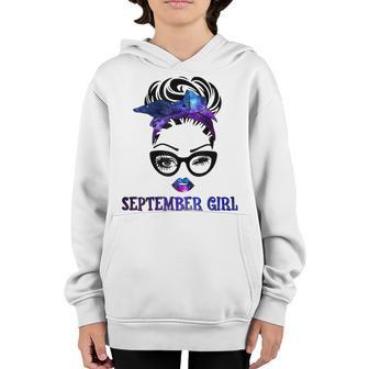 Womens September Girl Galaxy Wink Eye Woman Face Wink Eyes Lady Youth Hoodie - Thegiftio UK