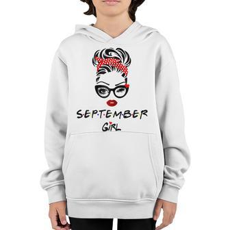 Womens September Girl Wink Eye Woman Face Wink Eyes Lady Birthday Youth Hoodie - Thegiftio UK