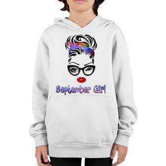 Womens September Girl Women Face Wink Eyes Birthday Youth Hoodie - Thegiftio UK