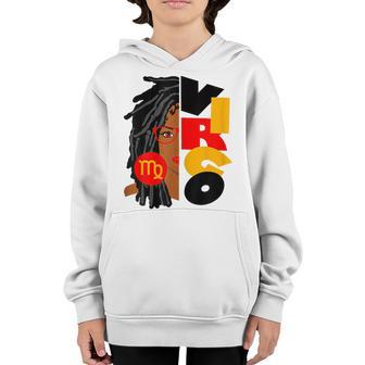 Womens Virgo Girl Afro Locs Girl Zodiac Signs Birthday Youth Hoodie - Thegiftio UK