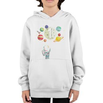 1 Years Old Birthday Boy Astronaut 1St Birthday Youth Hoodie - Thegiftio UK
