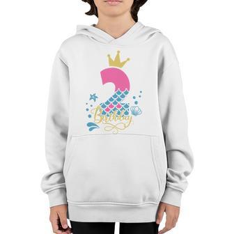 2Nd Birthday Mermaid Gift For Birthday Second Birthday Girl Graphic Design Printed Casual Daily Basic Youth Hoodie - Thegiftio UK