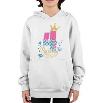 4Th Birthday Mermaid Gift For Birthday Fourth Birthday Girl Graphic Design Printed Casual Daily Basic Youth Hoodie - Thegiftio UK