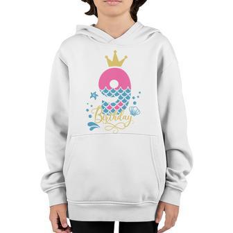 9Th Birthday Mermaid Gift For Birthday Ninth Birthday Girl Graphic Design Printed Casual Daily Basic Youth Hoodie - Thegiftio UK