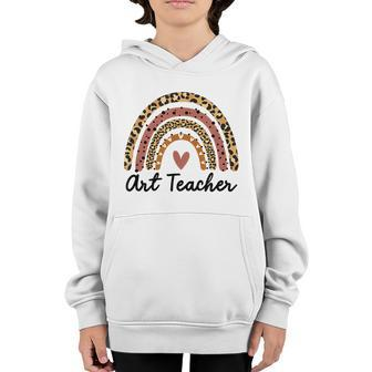 Art Teacher Rainbow Leopard Funny Teacher Gift School Youth Hoodie - Monsterry DE