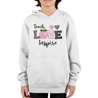Back To School Funny Teach Love Inspire Apple Youth Hoodie - Thegiftio UK