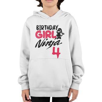 Birthday Girl Ninja 4 Birthday Party Ninja Bday For Girls Gift Youth Hoodie - Thegiftio UK