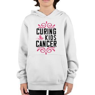Curing Kids Cancer Butterfly Breast Cancer Graphic Design Printed Casual Daily Basic V2 Youth Hoodie - Thegiftio UK