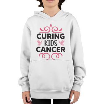 Curing Kids Cancer Butterfly Breast Cancer Graphic Design Printed Casual Daily Basic Youth Hoodie - Thegiftio UK