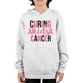 Curing Kids Cancer Pink Ribbon Breast Cancer Graphic Design Printed Casual Daily Basic V10 Youth Hoodie - Thegiftio UK
