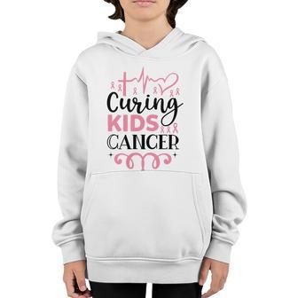 Curing Kids Cancer Pink Ribbon Breast Cancer Graphic Design Printed Casual Daily Basic V3 Youth Hoodie - Thegiftio UK