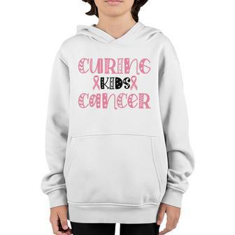 Curing Kids Cancer Pink Ribbon Breast Cancer Graphic Design Printed Casual Daily Basic V9 Youth Hoodie - Thegiftio UK