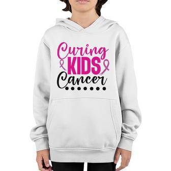 Curing Kids Cancer Pink Ribbon Breast Cancer Graphic Design Printed Casual Daily Basic Youth Hoodie - Thegiftio UK