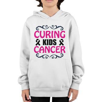 Curing Kids Cancer Ribbon Breast Cancer Graphic Design Printed Casual Daily Basic V2 Youth Hoodie - Thegiftio UK