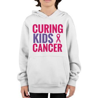 Curing Kids Cancer Ribbon Breast Cancer Graphic Design Printed Casual Daily Basic V3 Youth Hoodie - Thegiftio UK