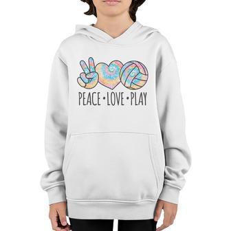 Cute Pink Tie Dye Volleyball Teen Girls Peace Love Play Gift Graphic Design Printed Casual Daily Basic Youth Hoodie - Thegiftio UK