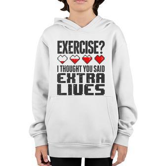 Extra Lives Funny Video Game Controller Retro Gamer Boys Graphic Design Printed Casual Daily Basic V2 Youth Hoodie - Thegiftio UK