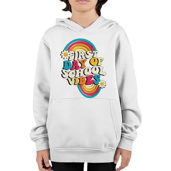 First Day Of School Vibes Back To School Retro Youth Hoodie - Thegiftio UK