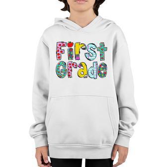 First Grade Girls Boys Teacher Team 1St Grade Squad Boy Girl Graphic Design Printed Casual Daily Basic V2 Youth Hoodie - Thegiftio UK