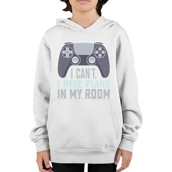 Gamer Funny Sayings Plans In My Room Video Games Boys Teens Graphic Design Printed Casual Daily Basic Youth Hoodie - Thegiftio UK