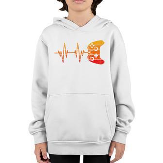 Gamer Heartbeat Funny Game Controller Graphic Design Printed Casual Daily Basic Youth Hoodie - Thegiftio UK