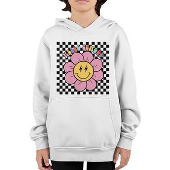 Groovy Flower Teacher Hello School Back To School Youth Hoodie - Thegiftio UK