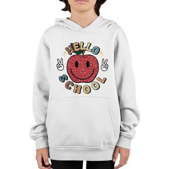 Hello School Back To School Funny 2St Grade Apple Youth Hoodie - Thegiftio UK