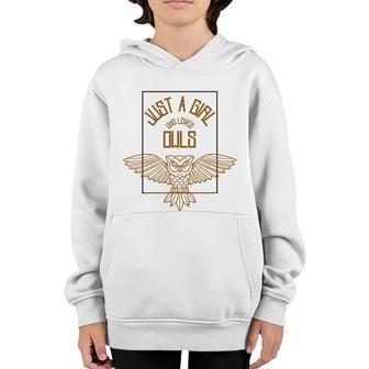Just A Girl Who Loves Owls Funny Owl Lover Graphic Design Printed Casual Daily Basic Youth Hoodie - Thegiftio UK