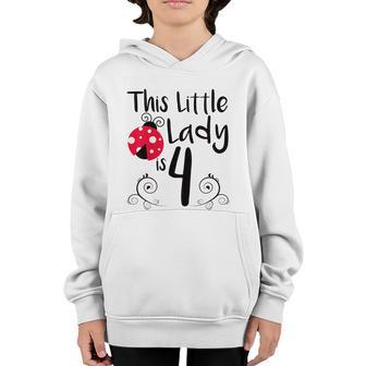 Kids 4 Year Old Ladybug Birthday Party Lady Bug Party Th Youth Hoodie - Thegiftio UK