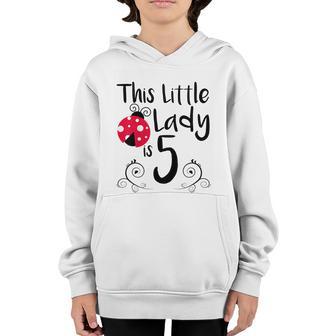 Kids 5 Year Old Ladybug Birthday Party Lady Bug Party Th Youth Hoodie - Thegiftio UK