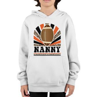 Leopard Football Nanny Life Game Day Vibes Christmas Gift Graphic Design Printed Casual Daily Basic Youth Hoodie - Thegiftio UK